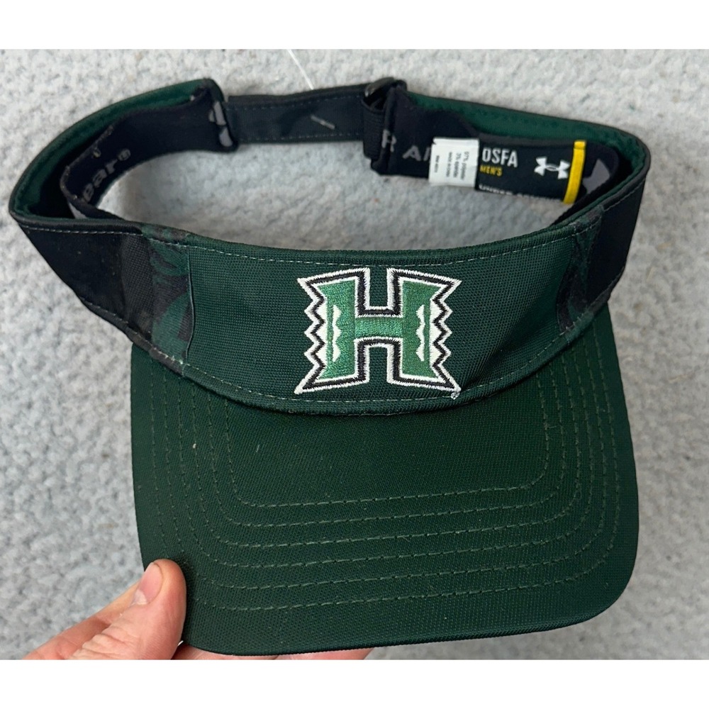 Hawaii Rainbow Warriors Under Armour Visor Mens OSFA Green NCAA Football EUC